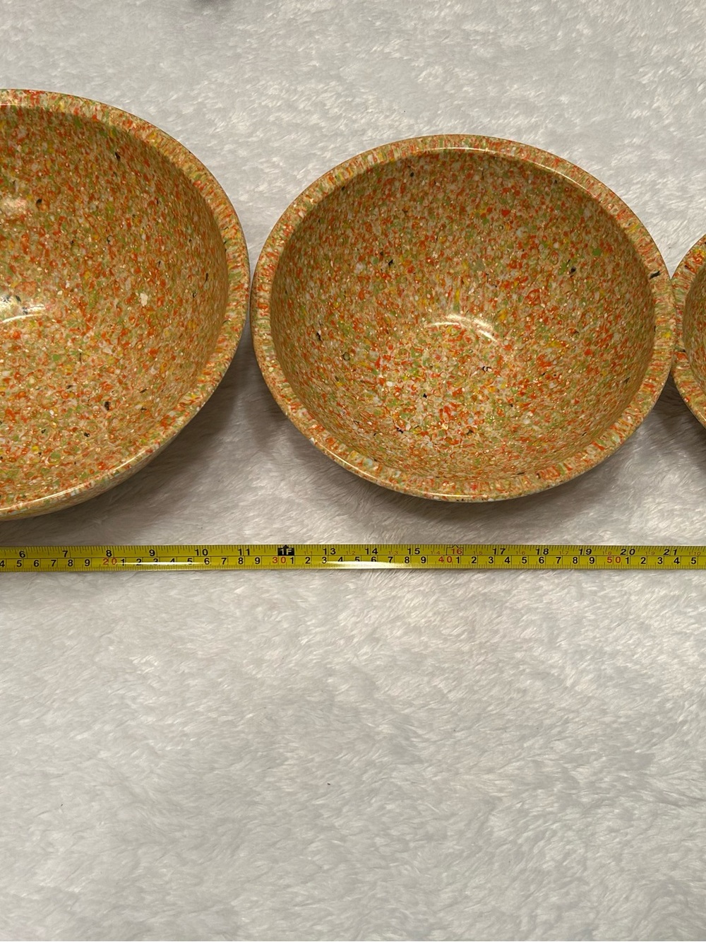 Brookpark Melamine Speckled Orange Melamine Serving Bowl - Set of 3